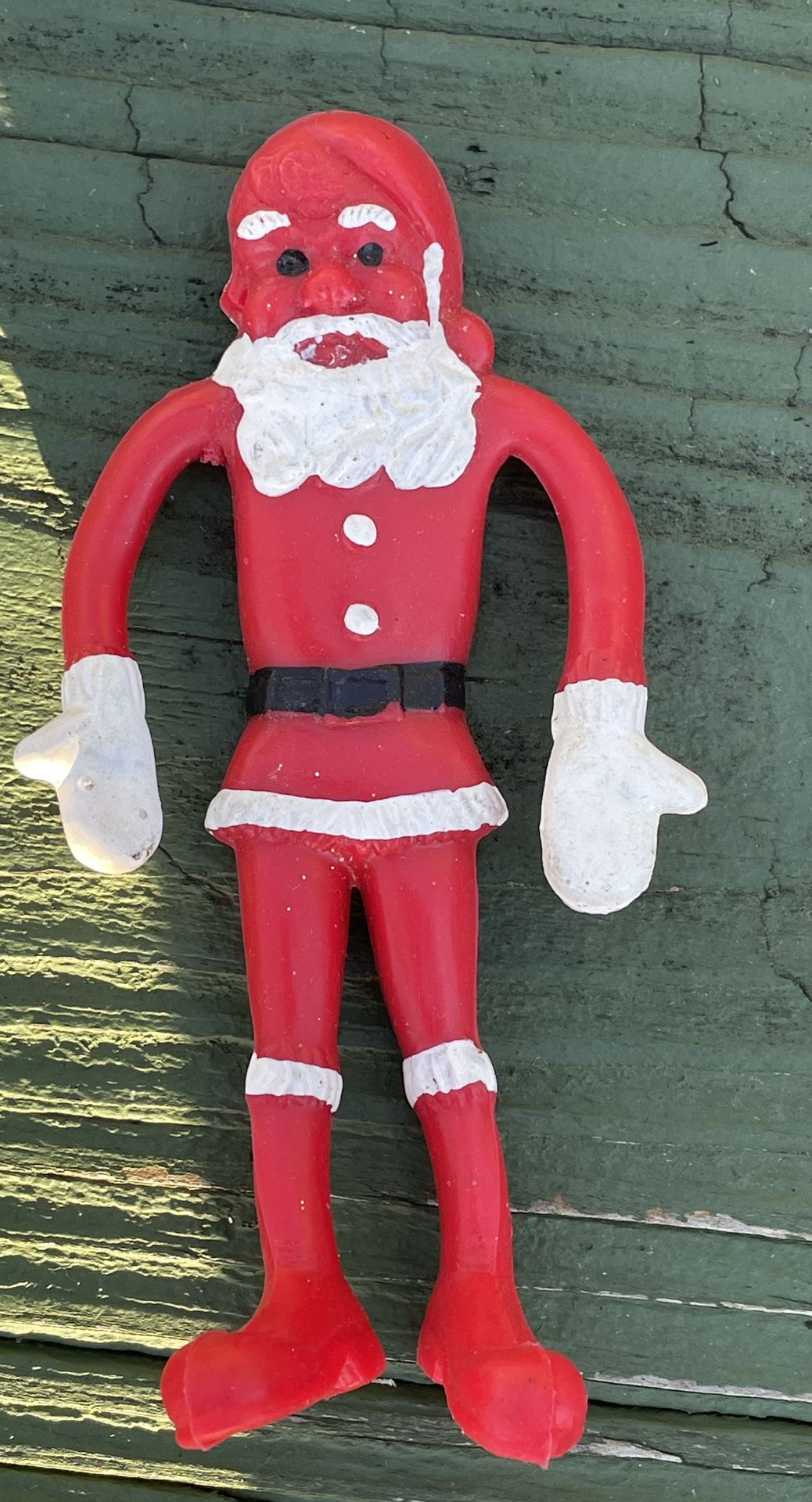 Vtg Bendable Bendy Santa Claus Toy Figure Christmas Hugger