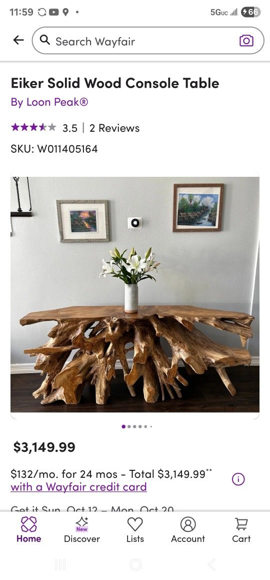 Beautiful Handmade Teak Root Console Table