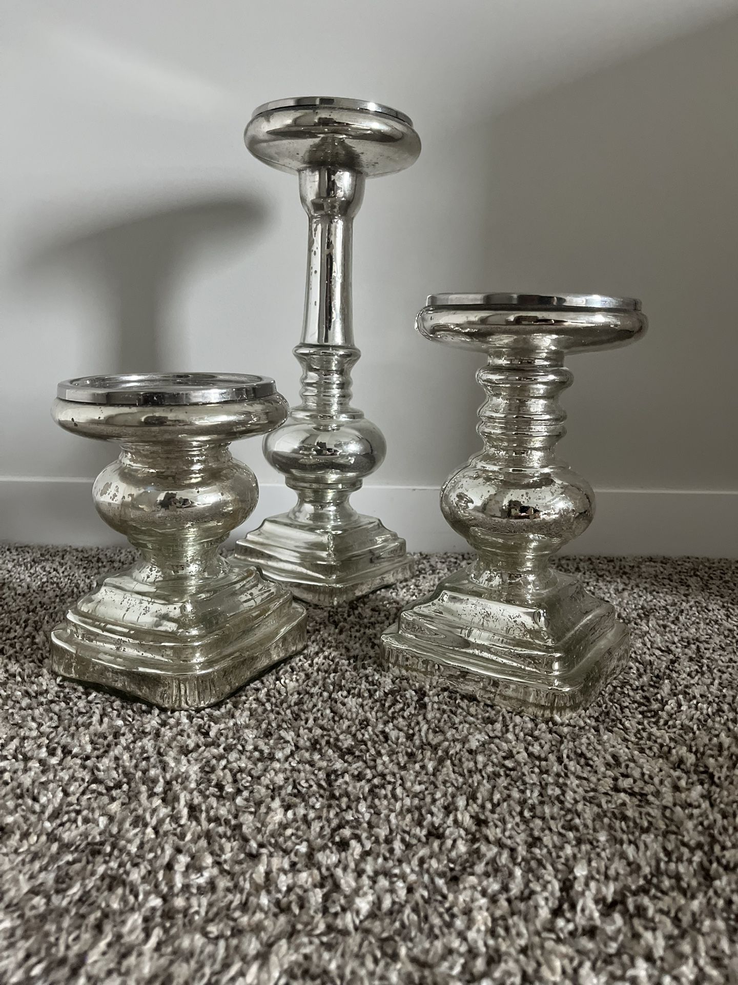Pottery Barn Pillar Candle Stick Holders
