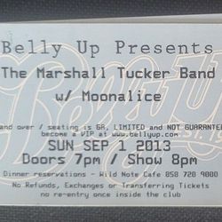 Marshall Tucker Band Unused Ticket Stubs