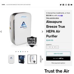 Alexapure Breeze True HEPA AIR Purifier 
