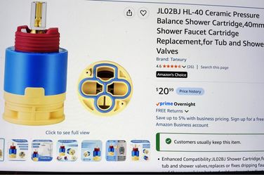 Shower Pressure Balance Cartridge Like New