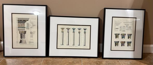 3 Prints Double Matted Architecture