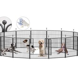 G322-Dog Playpen,32/40/45 Inch Height in Heavy Duty, Folding Indoor Outdoor Anti-Rust Dog Exercise Fence, Portable Pet Playpen with Door for Large Med