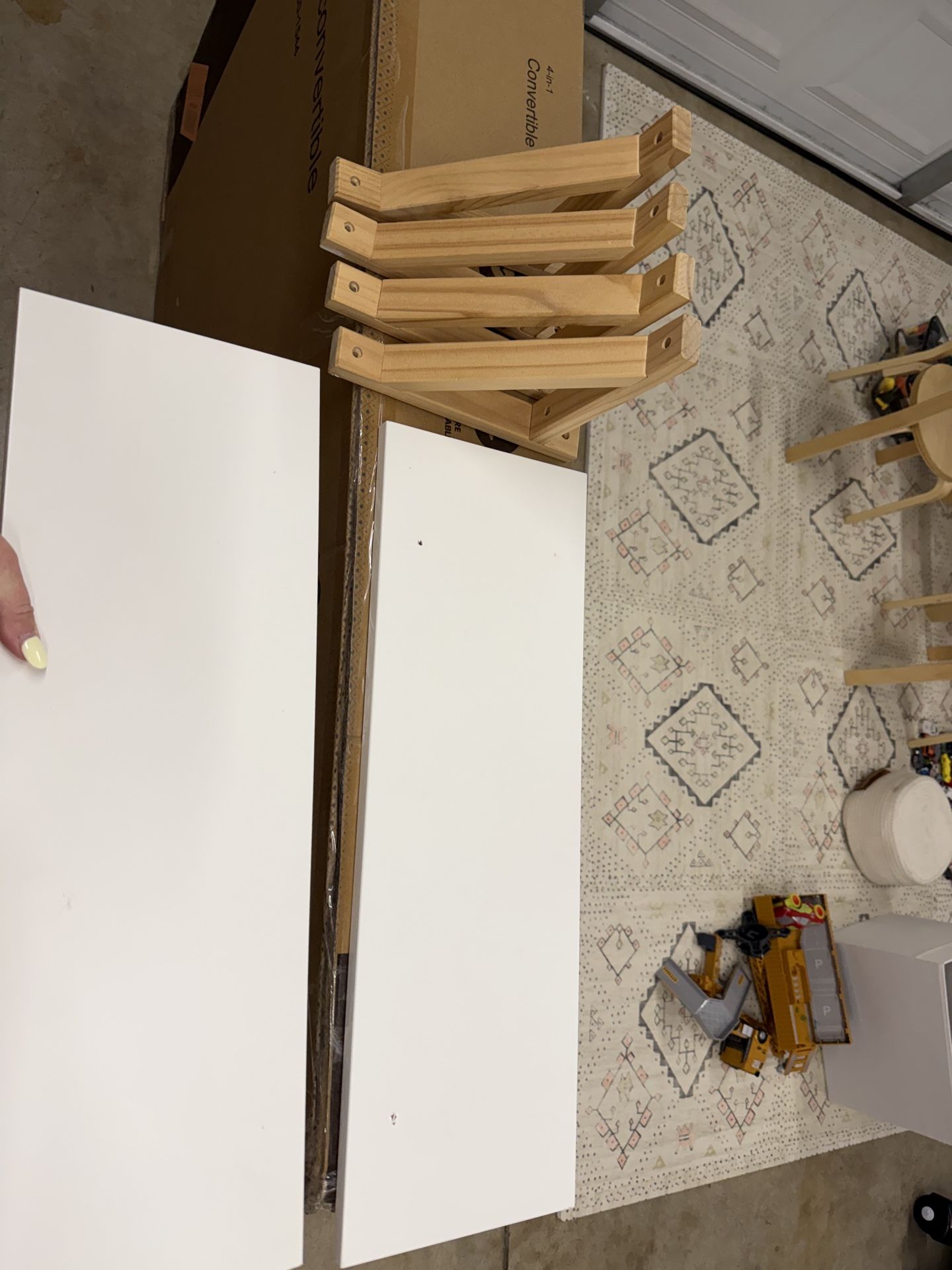 2 ikea BURHULT / SANDSHULT Wall shelf, white/aspen,