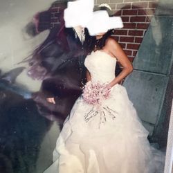 Oleg Cassini Ivory strapless wedding dress