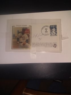 Autograph Dwight Gooden Envelope with Babe Ruth Stamp