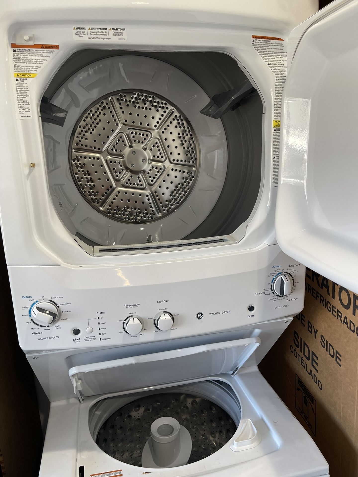 GE WASHER WITH ELECTRIC DRYER LAUNDRY CENTER NEW/SCRATCH/DENT-$850