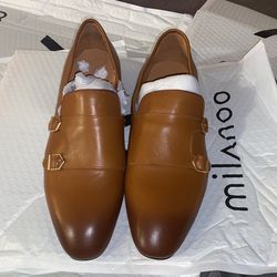 Italian Milanoo Brand Brown Men’s Dress Shoes Sz 10