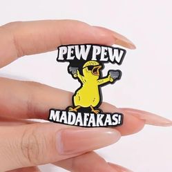 Crazy Chicken Funny Pin