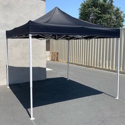 $99 (New in box) Outdoor 10x10 ft ez popup party tent patio canopy shelter w/ carry bag (black/red)