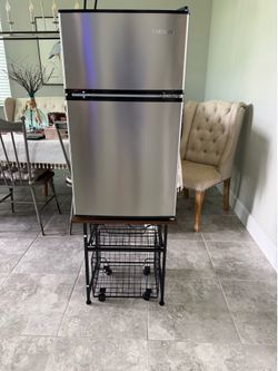 3.1 cu. ft. 2-Door Mini Refrigerator in Stainless Steel with Freezer