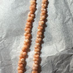 Vintage 14K Angel Skin Coral Necklace 