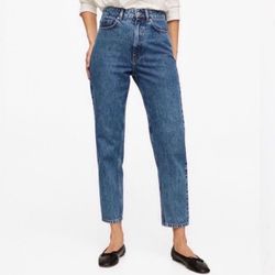 Mango Mom High Waist 100% Cotton Jeans Size 2