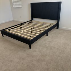 Dark Gray Queen Size Bed Frame 