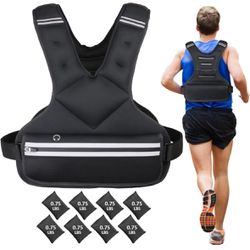 Weighted Vest Around 6lbs, 8 Pack 0.75 Lbs Each