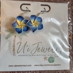 Hawaiian Earrings! Hand Made Plumeria Flower