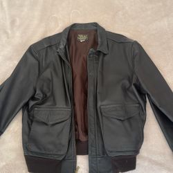 Leather Bomber Style Jacket