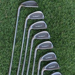 RARE LH Tour Model II Red Dot Full Iron Set 3-PW Apollo AP46 Steel Tacki-Mac 8 Irons