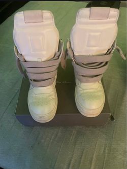 Rick Owens White High-Top Sneakers