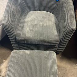 🔥one sale 🔥Swivel Barrel Chair, Corduroy Upholstered Round Barrel Chair Swivel Accent Chair with Ottoman, Reading Chair for Bedroom Comfy Living Roo