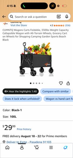 CUMNTQ Wagons Carts Foldable