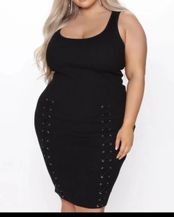 Black Ribbed Midi Dress