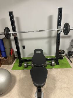 Marcy Olympic Weight Bench, Dip station And weight with rack