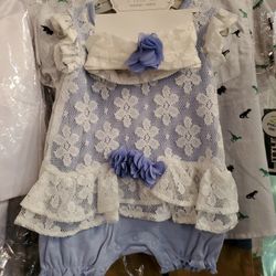 NEW Blue Baby Rompers Diff. Sizes