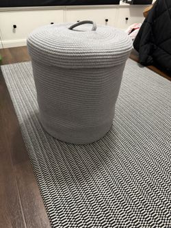 Grey Blanket Or Toy Basket