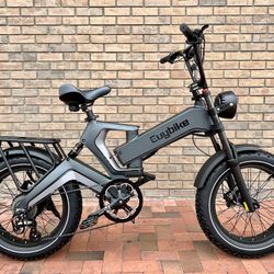 1500W Folding Ebike, Long Range, 25ah Hidden Battery, 30mph, USB Hook Up, Full Suspension (Adjust Front Fork), 8 Speed Shimano, 5 Speed Pedal assist 