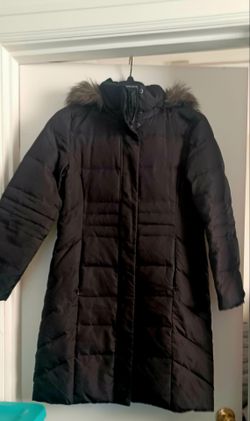 Calvin Klein black down jacket full length women's size medium