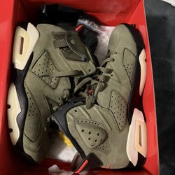 Jordan 6 Travis Scott Olive Size 9.5