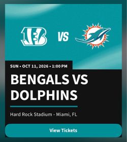 Dolphins/Bengals tickets