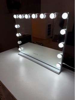 Vanity with led mirror