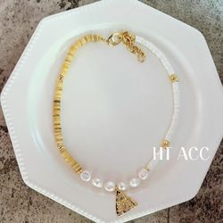 Amber/ pearl necklace 