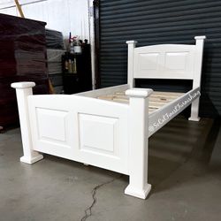 White Twin Bed Frame - No Mattress 