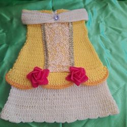 $25 Vestidito A Crochet Princesa Bella Para Bebe Size 0-3 Meses