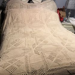 CROCHETED  BEDSPREAD  108”x 98”  $75