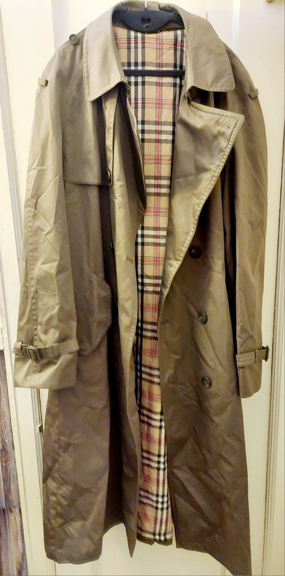 Vintage 1960's To 70's Burberry Trench Coat Men's Size 40