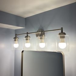 Brushed Nickel Bathroom Light Fixture New In Box 