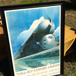 Industrial mid century framed artwork