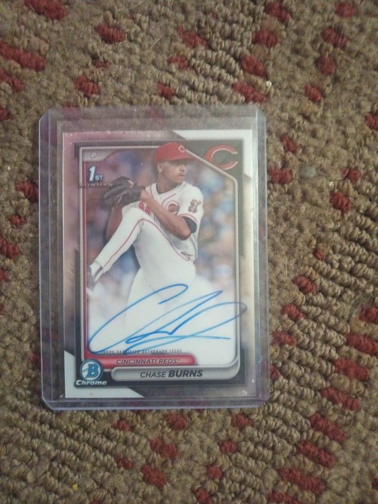 Autographed Chase Burns Rookie Topps Card