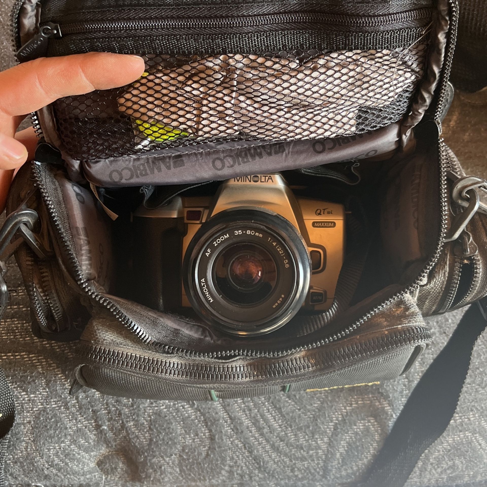 Minolta Camera And Bag 