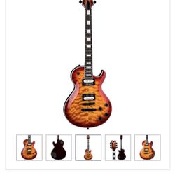 Dean Thoroughbred Select Quilt Top Electric Guitar Transparent Cherry Burst