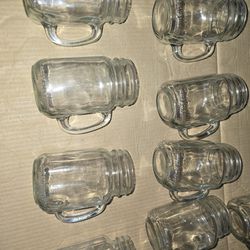 12 Glass Jars With Handles