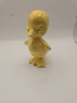 Vintage Yellow Duckling Figurine USA Pottery
