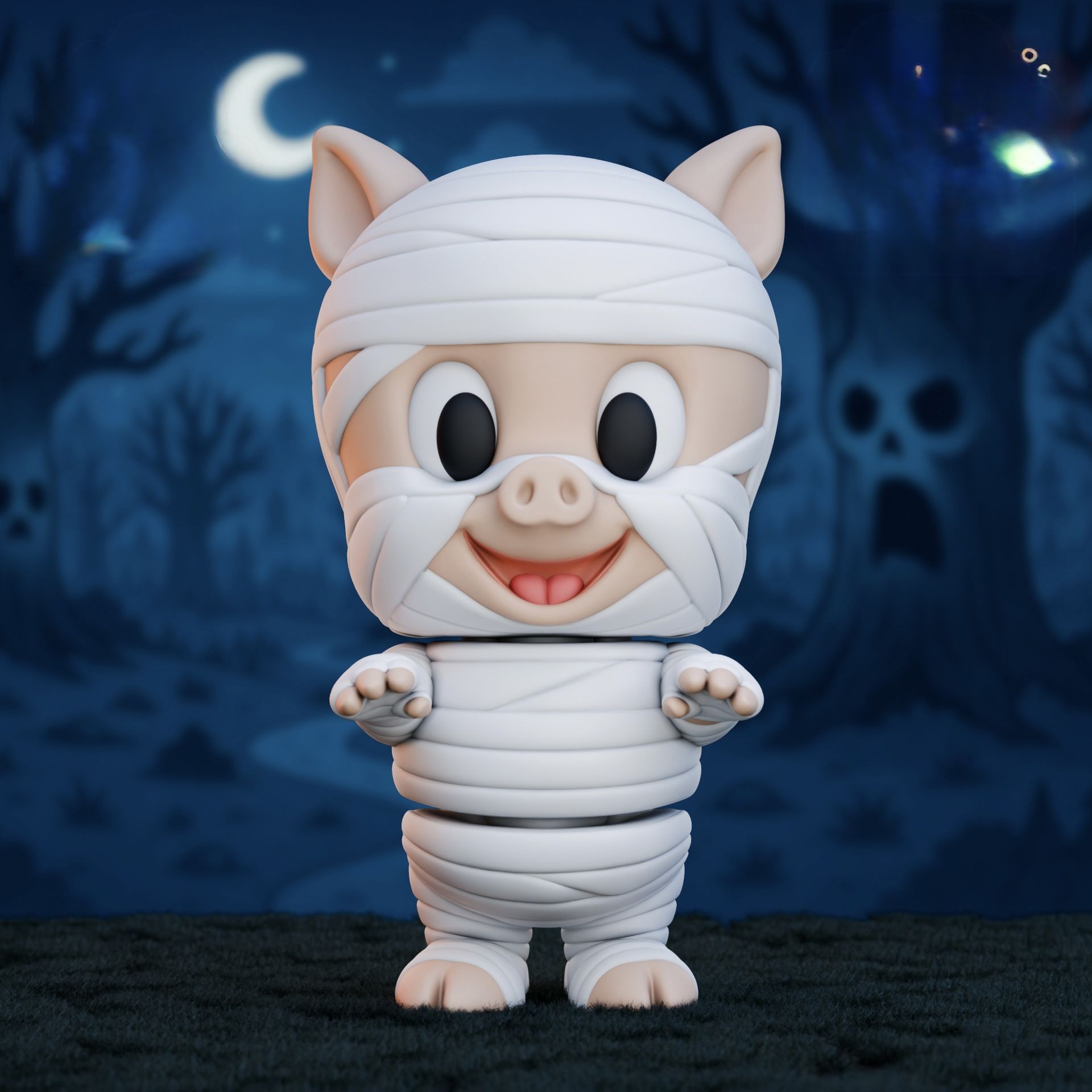 Flexi 3D Printed Porky Pig Mummy | Halloween Wiggly Toy