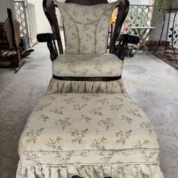 Old Rocking Chair and Ottoman 