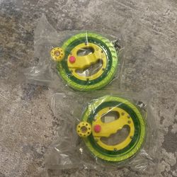 Kite Line Reel Winder 7 inches(Dia) Macaron Green Smooth Rotation Ball Bearing Tool, Winding Reel Grip Wheel Handle with 656 ft Durable String and Loc
